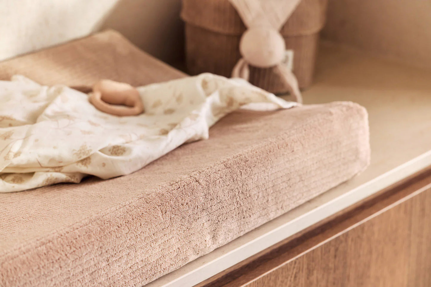 Housse de matelas à langer - Cloudy Rib Milky Coffee