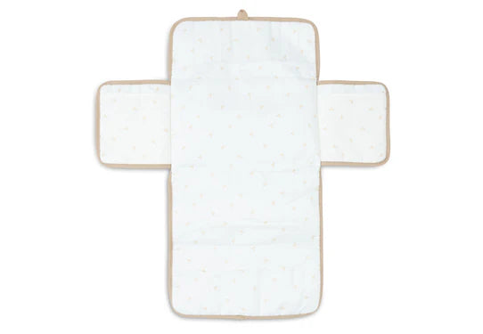 Tapis à langer nomade - Gaze de coton Biscuit