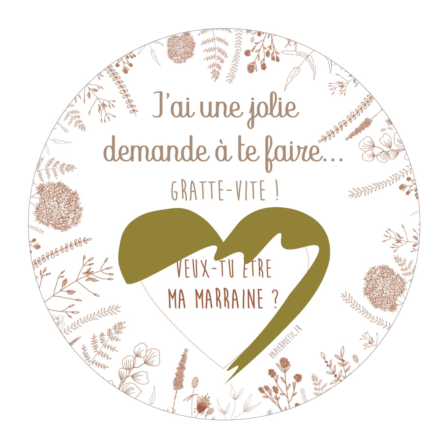 Carte à gratter "Marraine"