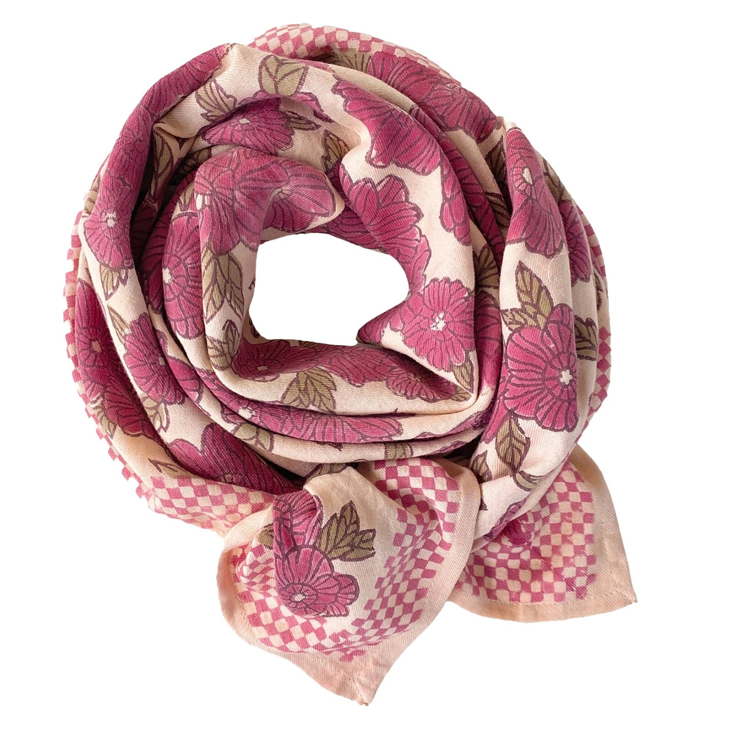 Big Foulard Latika "Bloom" - Macadamia