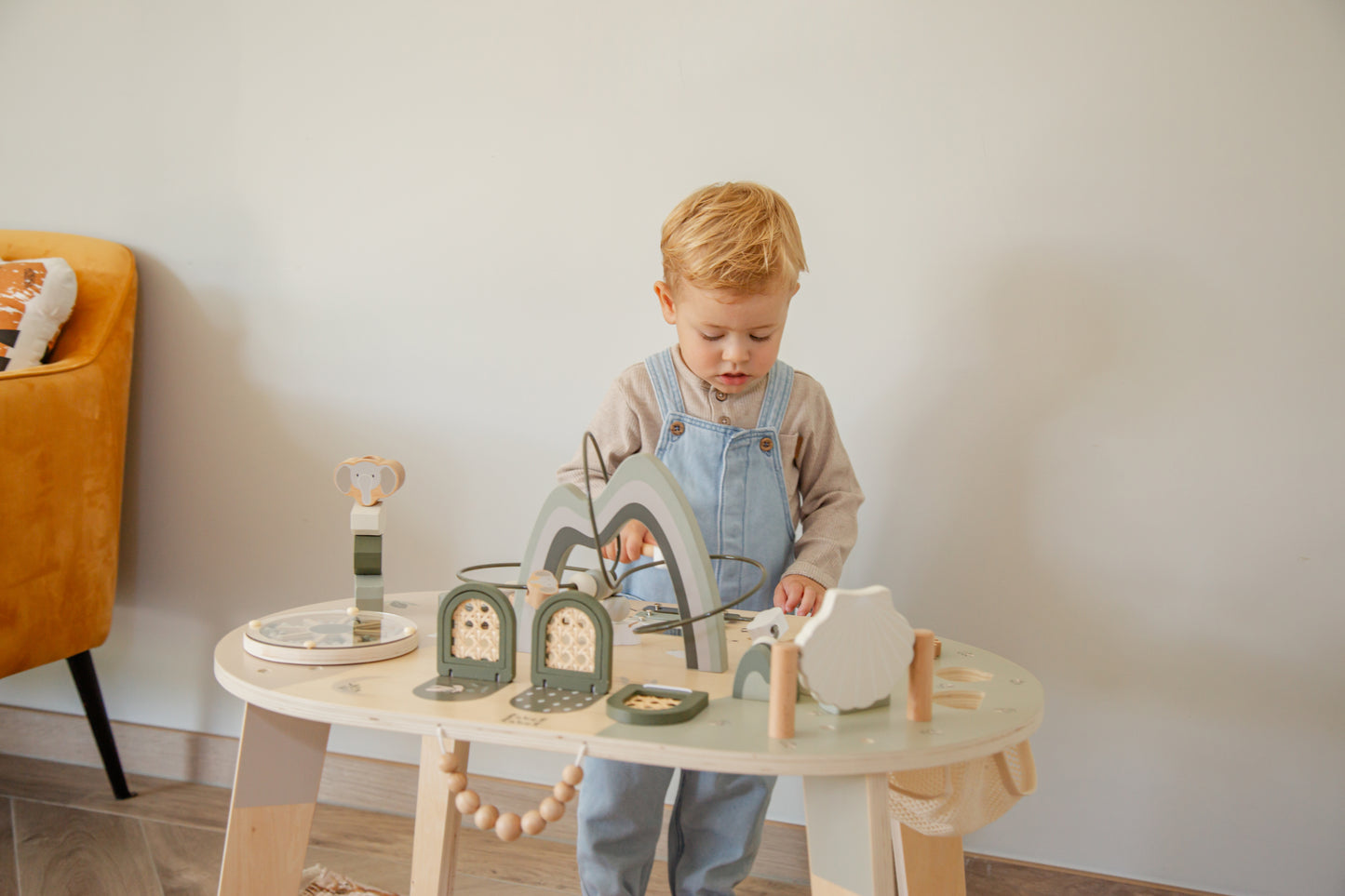 Table d'activités en bois - Olive Green