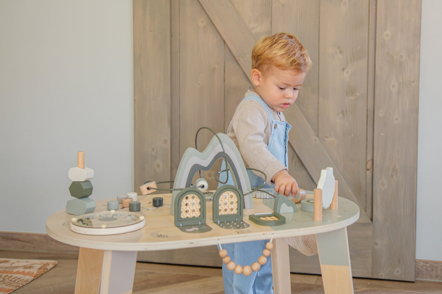 Table d'activités en bois - Olive Green