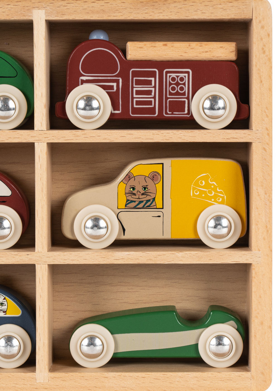 Coffret - Mini voitures en bois