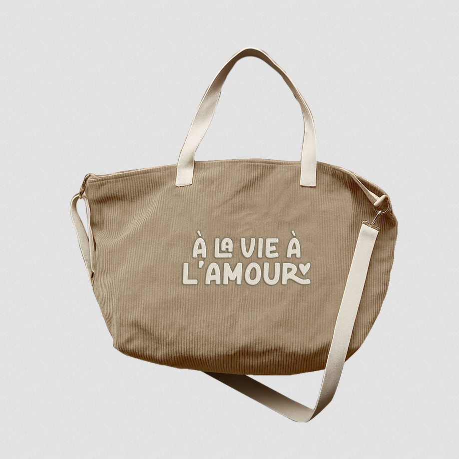 Sac XL velours - A la vie à l'amour