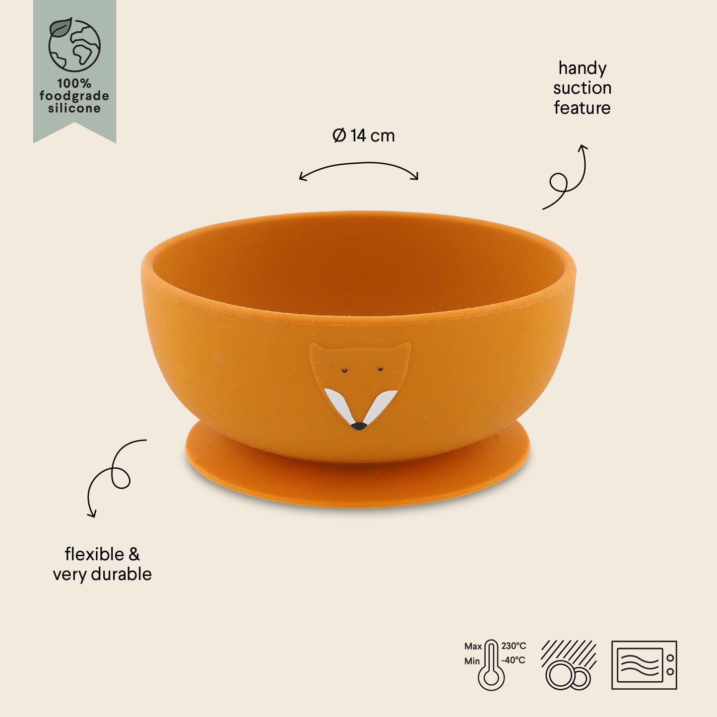 Bol silicone avec ventouse - Mr Fox