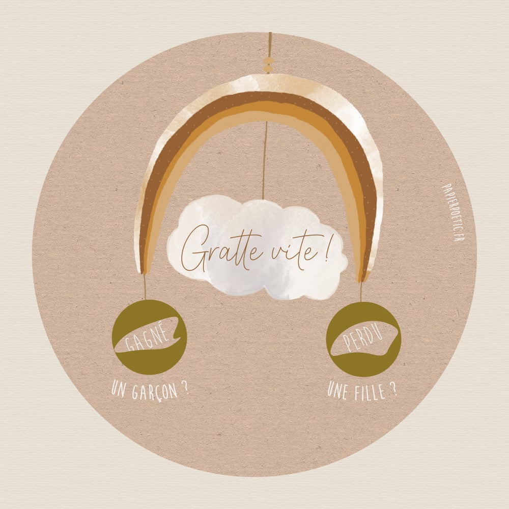 Carte à gratter garçon ou fille - Fille