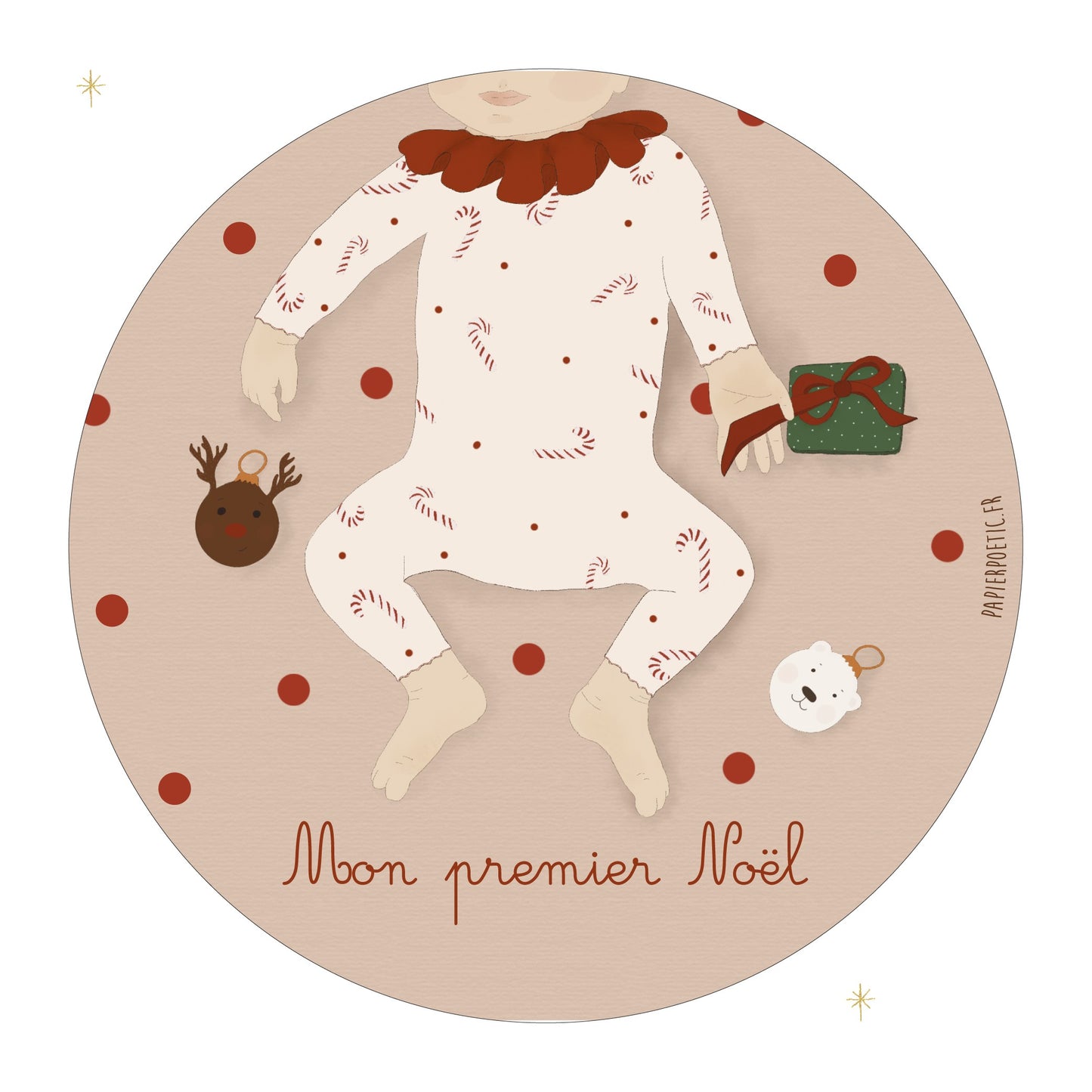 Carte mon premier noël sucre d'orge