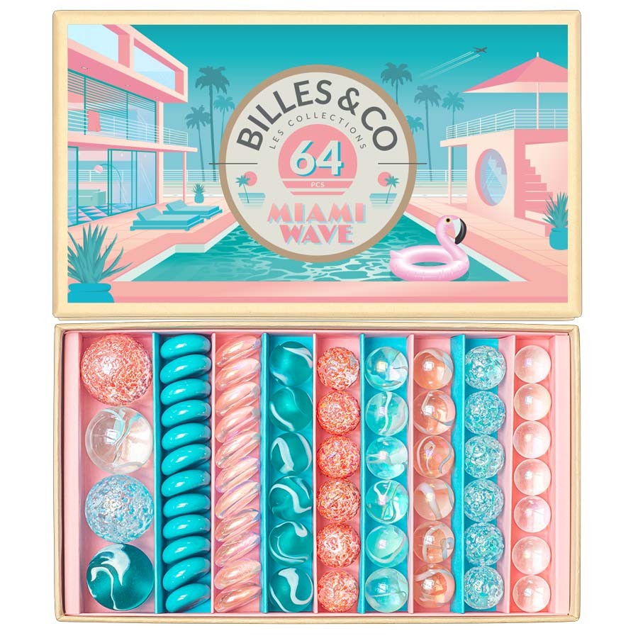 Coffret de 64 billes - Miami wave