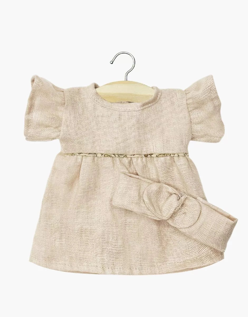 Robe Daisy et son headband - Gaze de coton Rose orchidée