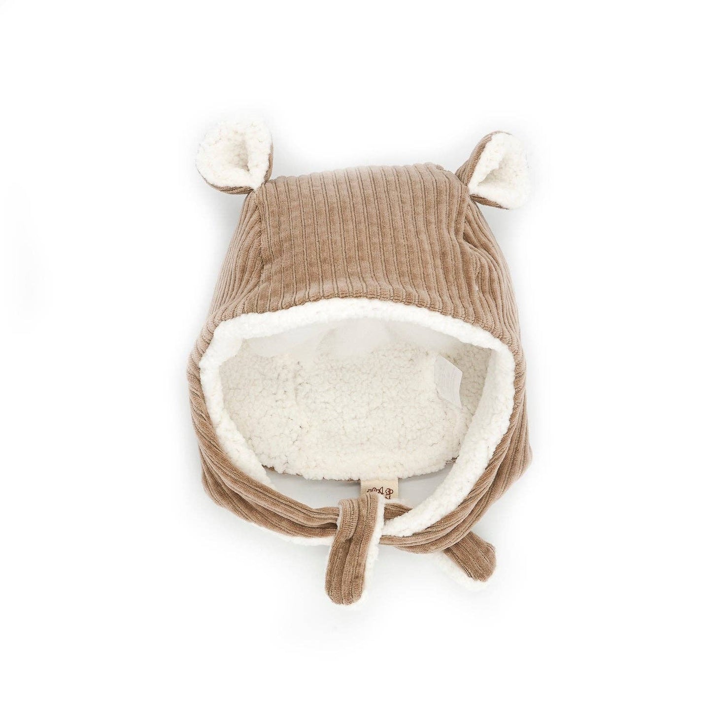 Bonnet velours taupe réversible