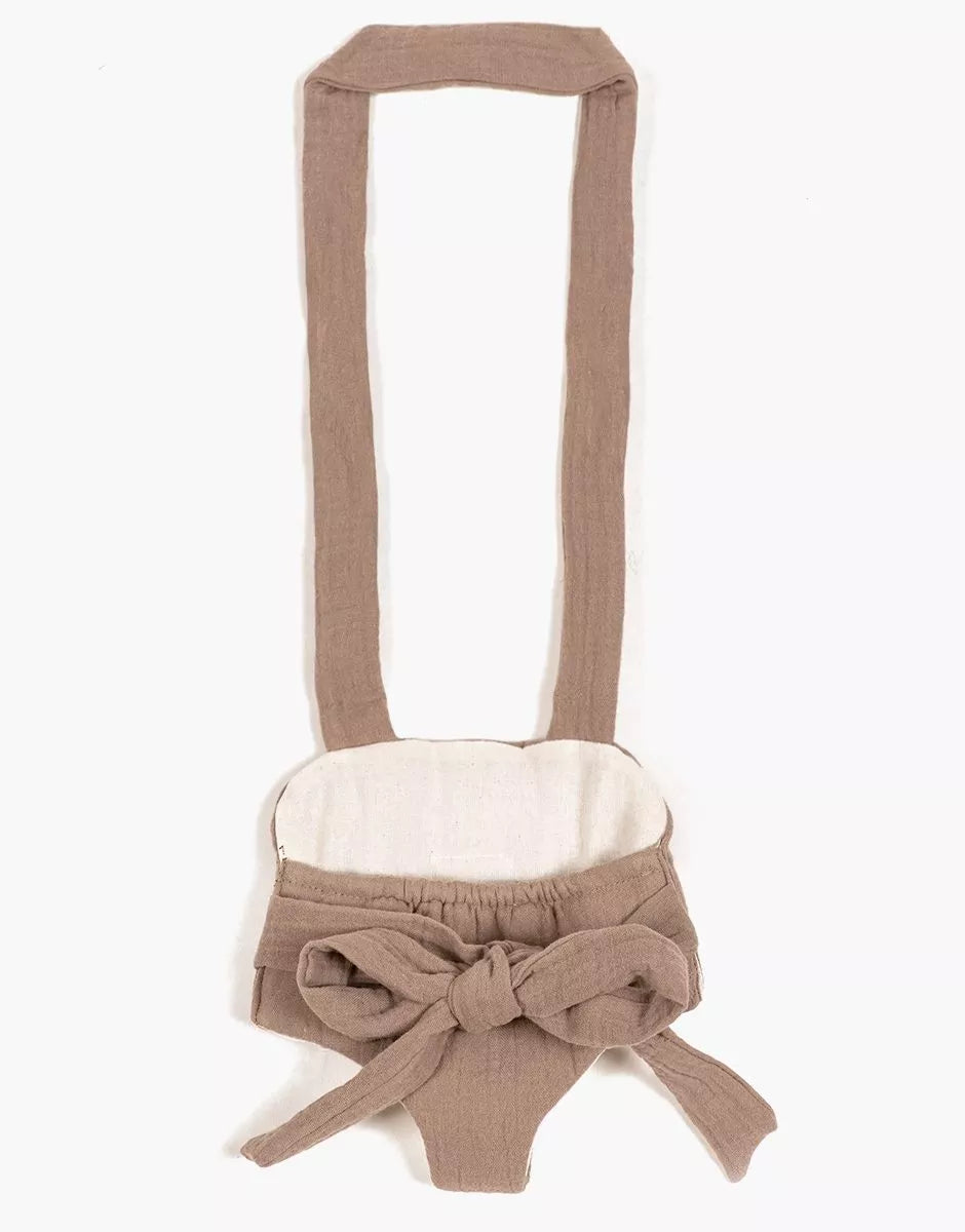 Porte poupée - Gaze de coton Moka
