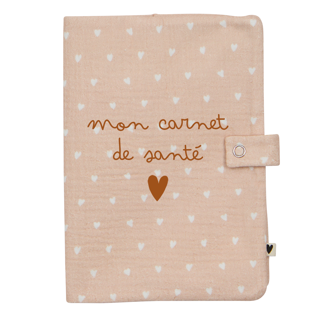 Protège carnet de santé - Beige petits coeurs