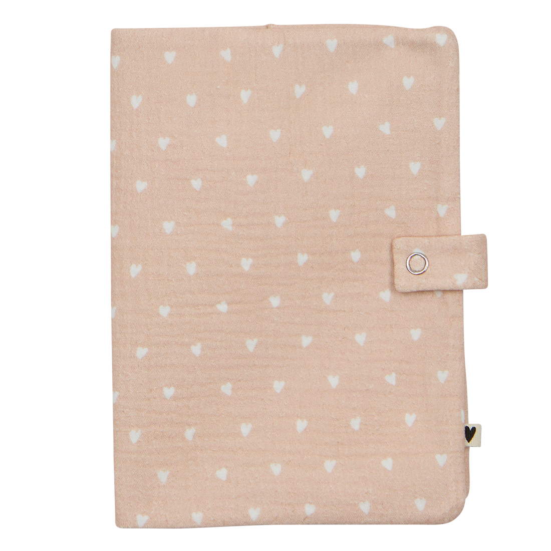 Protège carnet de santé - Beige petits coeurs