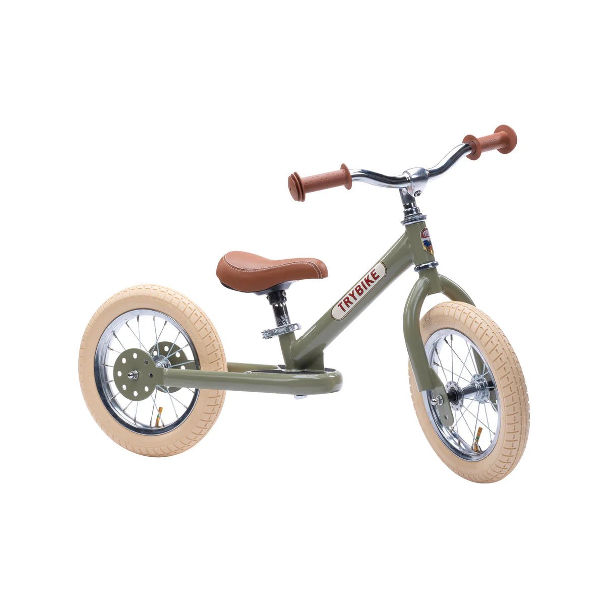 Draisienne / Tricycle en acier vintage - Vert Mat