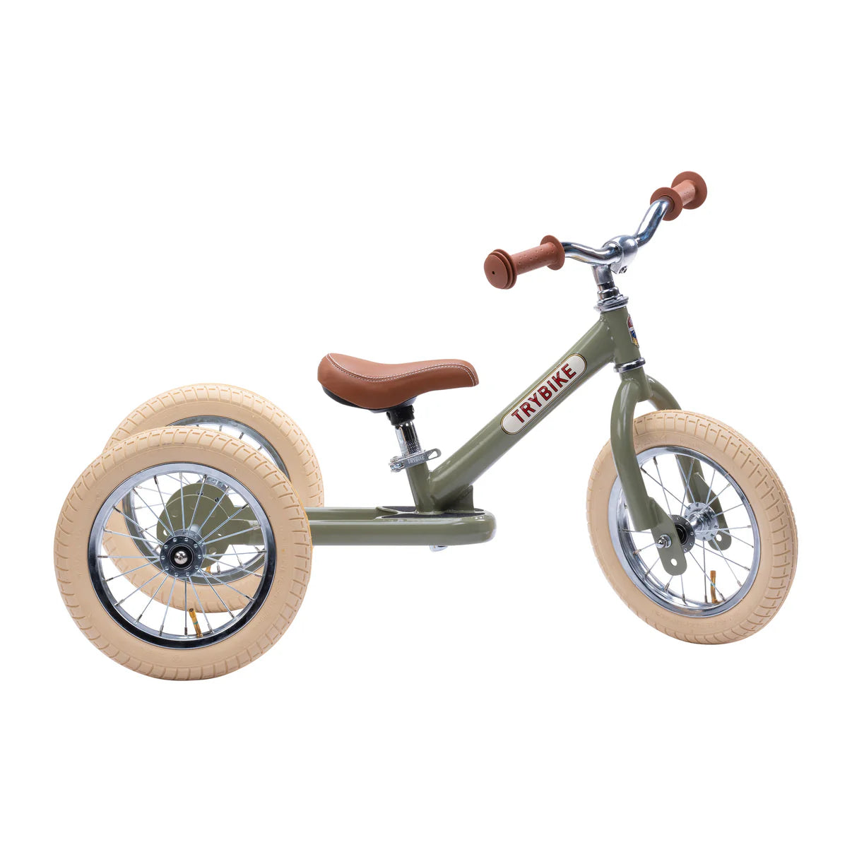 Draisienne / Tricycle en acier vintage - Vert Mat