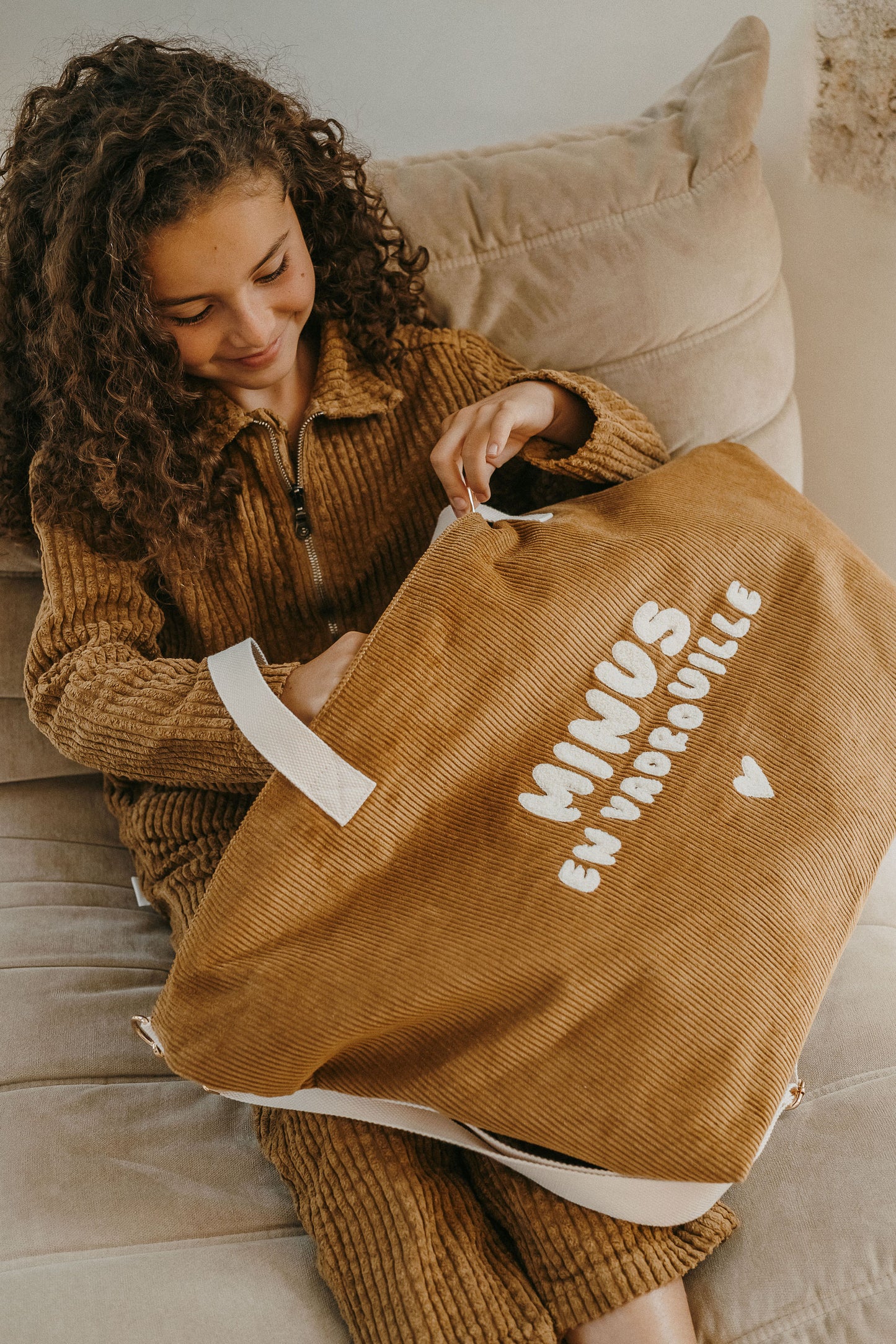 Sac XL velours - Minus en vadrouille