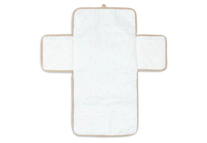 Tapis à langer nomade - Gaze de coton Biscuit