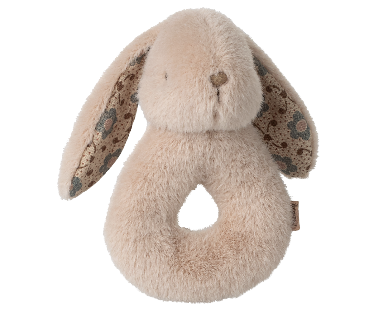 Coffret hochet lapin - Rose poudre