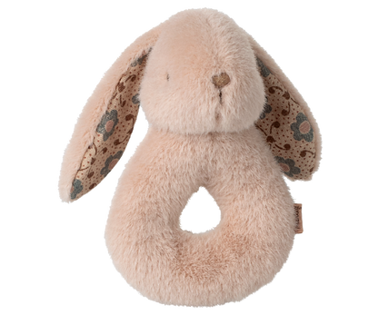 Coffret hochet lapin - Rose poudre