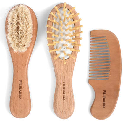 Set brosses et peigne en bois
