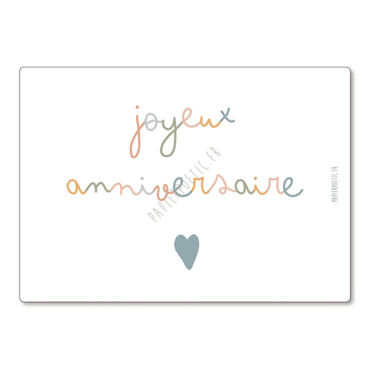 Carte "Joyeux anniversaire" liberty