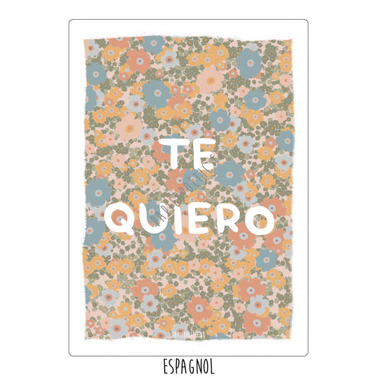 Carte "Te quiero" liberty