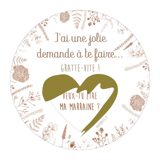 Carte à gratter "Marraine"