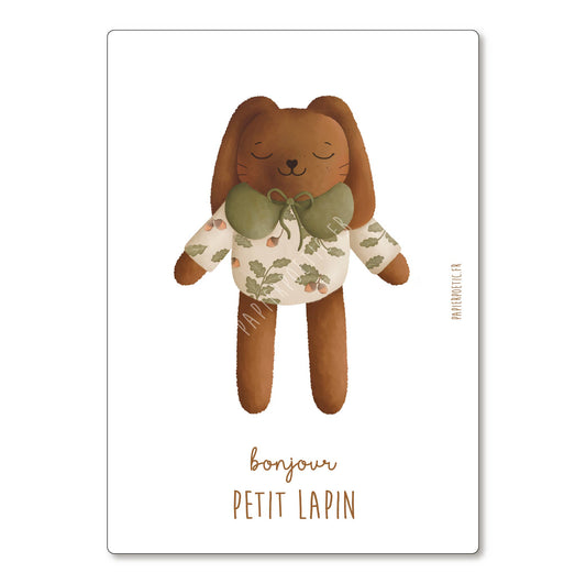 Carte "Doudou Lapin marron"