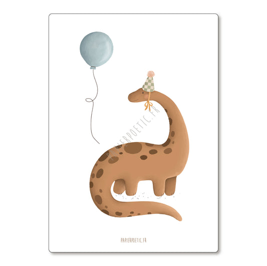 Carte "Dino en fête"