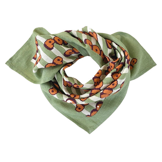 Small Foulard Manika "Pop Corn" - Olive