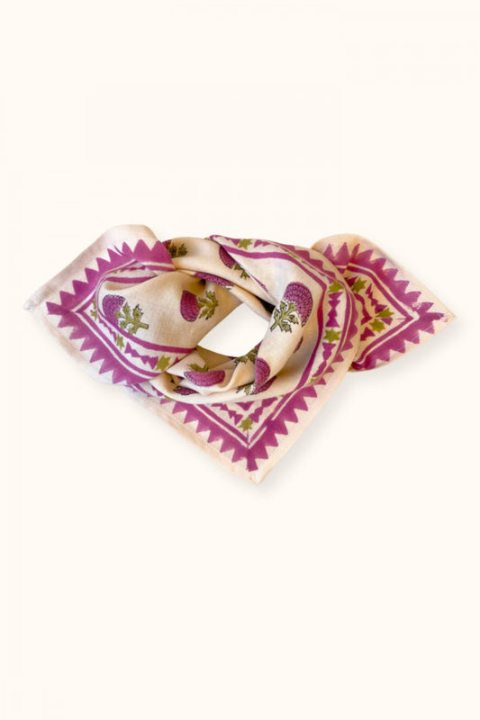 Small Foulard Manika "Florets" - Macadamia