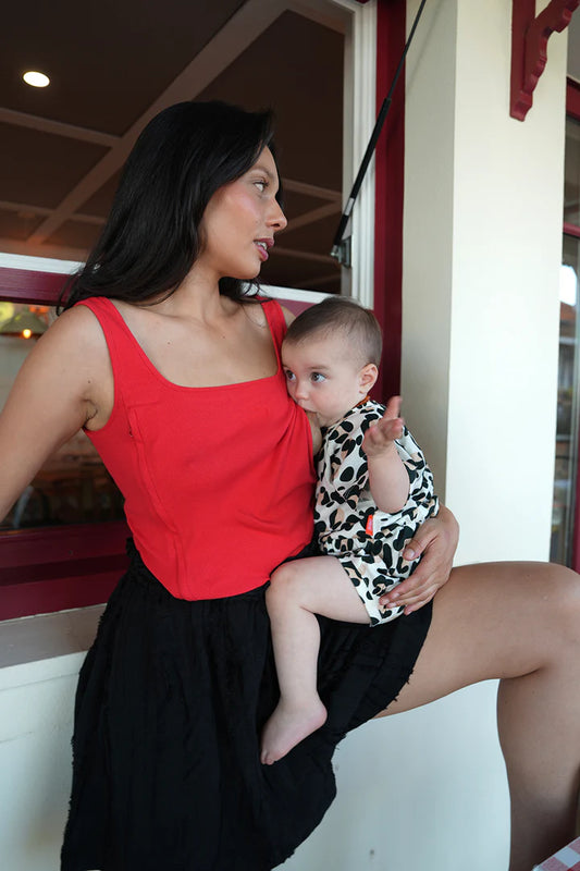 Top - Mom Red