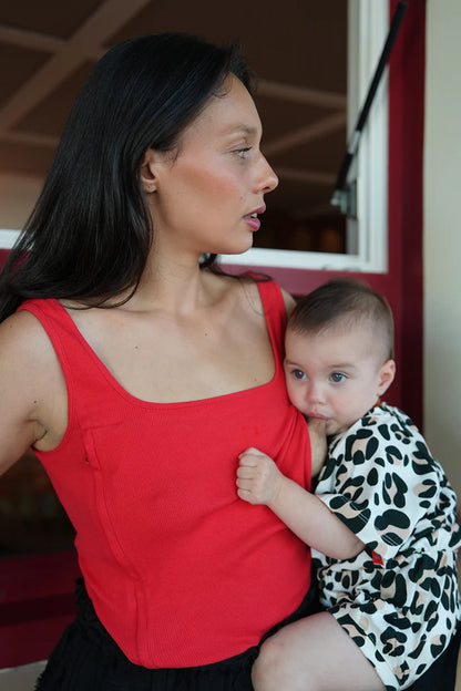 Top - Mom Red