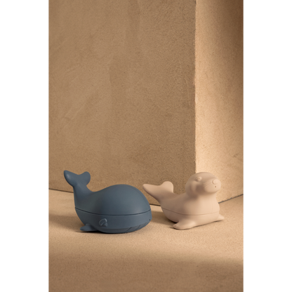Lot de 2 jouets de bain Duncan - Whale Blue & Sandy