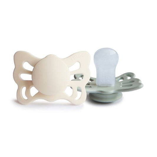 Lot de 2 tétines silicone Butterfly - Cream & Sage - Taille 1