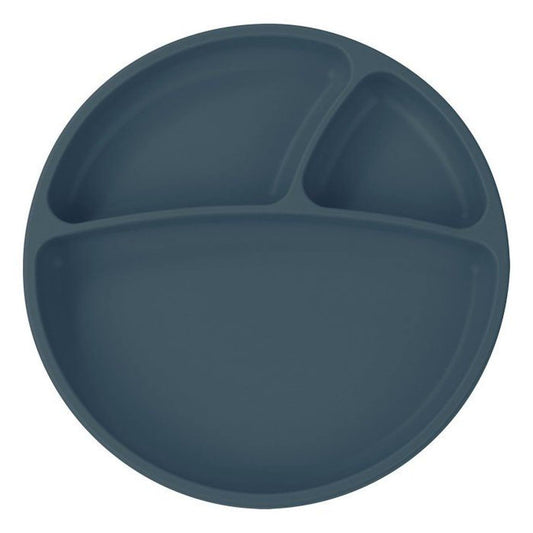 Assiette silicone ventouse - Bleu ardoise