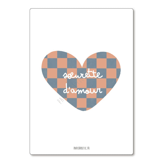 Carte "Cœur Sœurette d'amour"