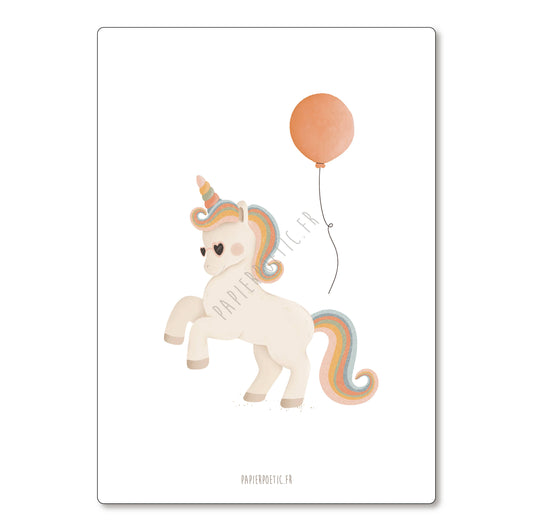 Carte "Licorne arc-en-ciel"