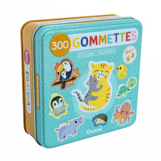 Boite de gommettes métal - Les bébés animaux