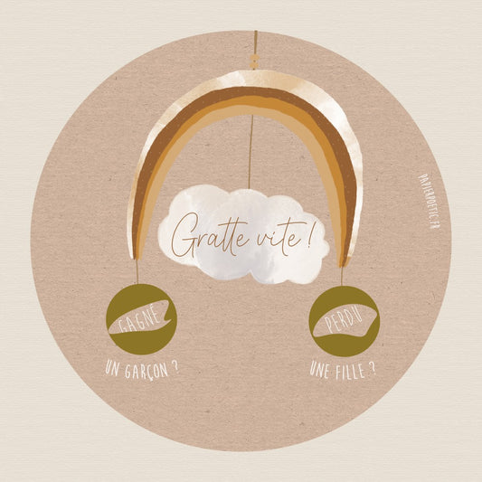 Carte à gratter garçon ou fille - Fille
