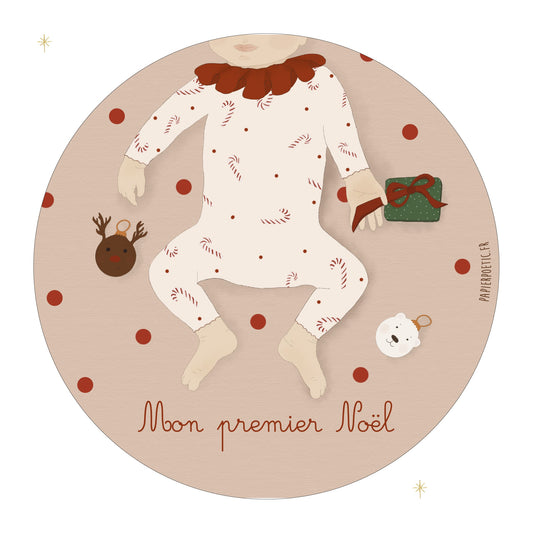 Carte mon premier noël sucre d'orge