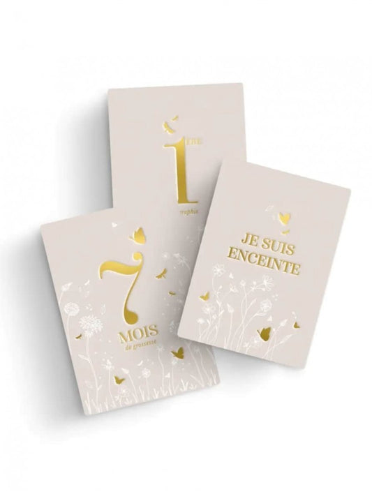 Cartes étapes grossesse au jardin
