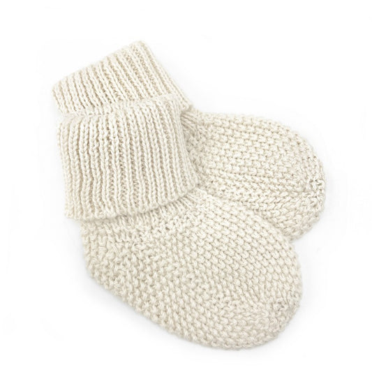 Chaussons bébé tricot - Beige
