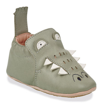 Chaussons My Blu - Croco vert amande