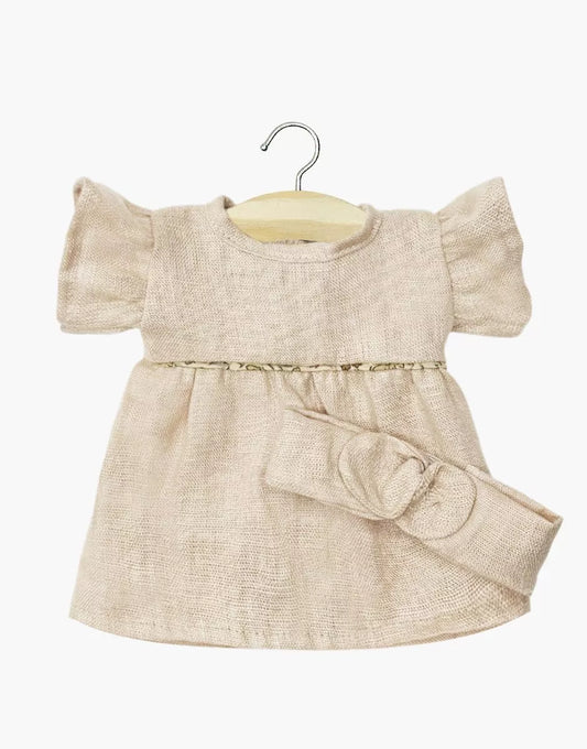 Robe Daisy et son headband - Lin lavé Nude