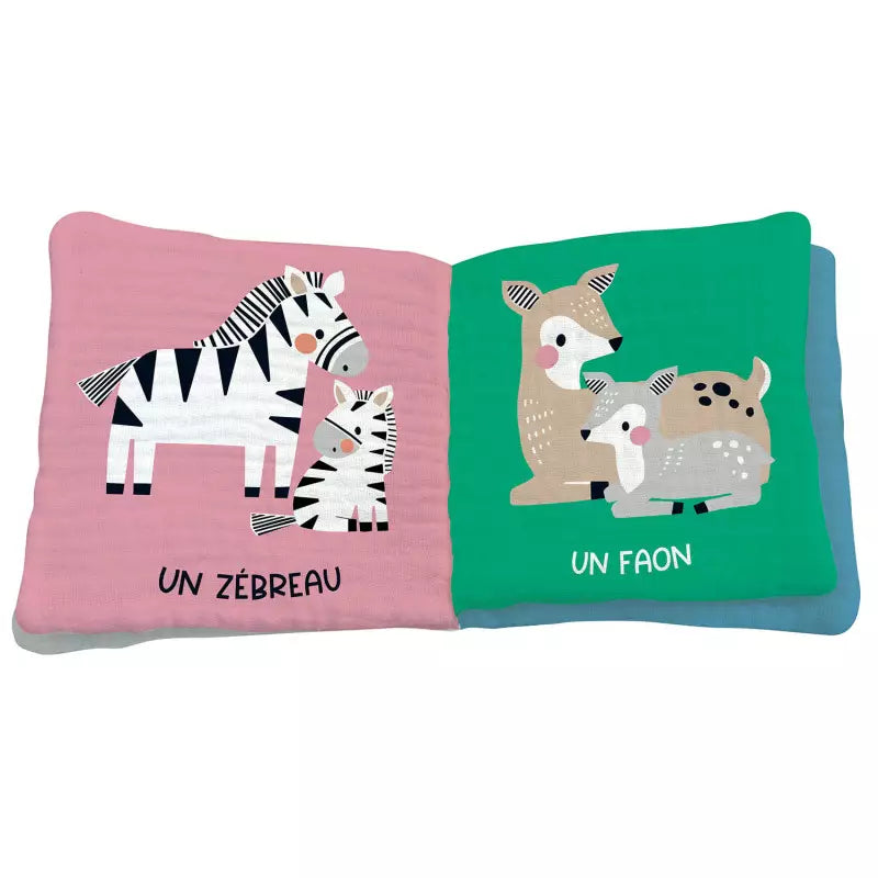 Mon premier livre tissu en lange - Les bébés animaux