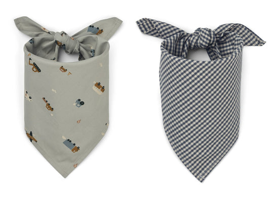 Lot de 2 bandanas Bali vehicules/dove blue multi mix