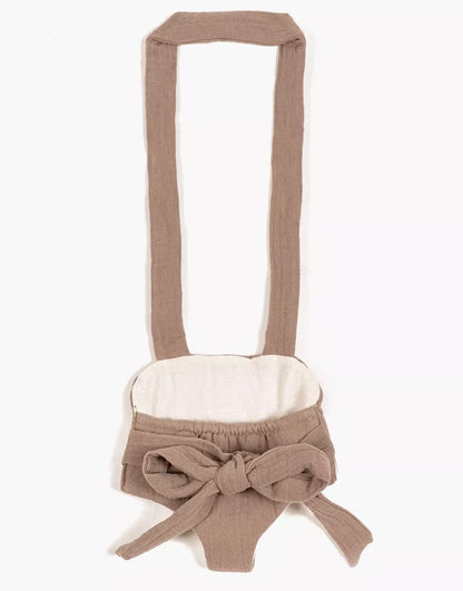 Porte poupée - Gaze de coton Moka