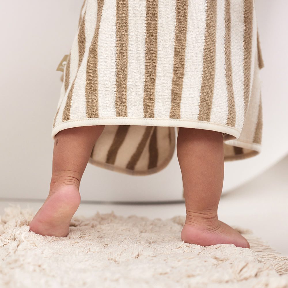 Peignoir de bain 3-4 ans - Stripe Olive Green
