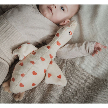 Peluche Oie Liva comforter - Coeurs